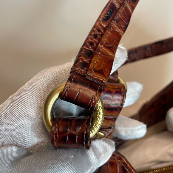 Brahmin Dagny Pecan croc-embossed leather handbag - Picture 7 of 16